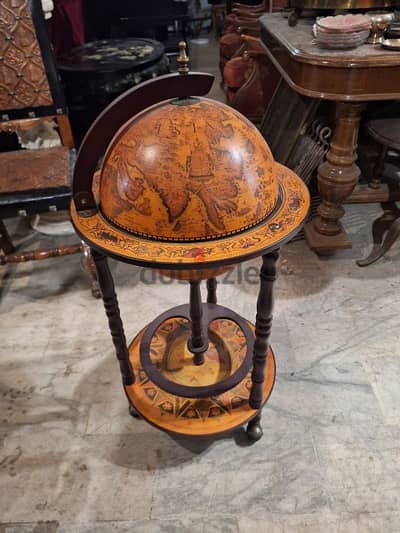 globe bar vintage Italy original بار كرة ارضية ايطالي الصنع انتيك