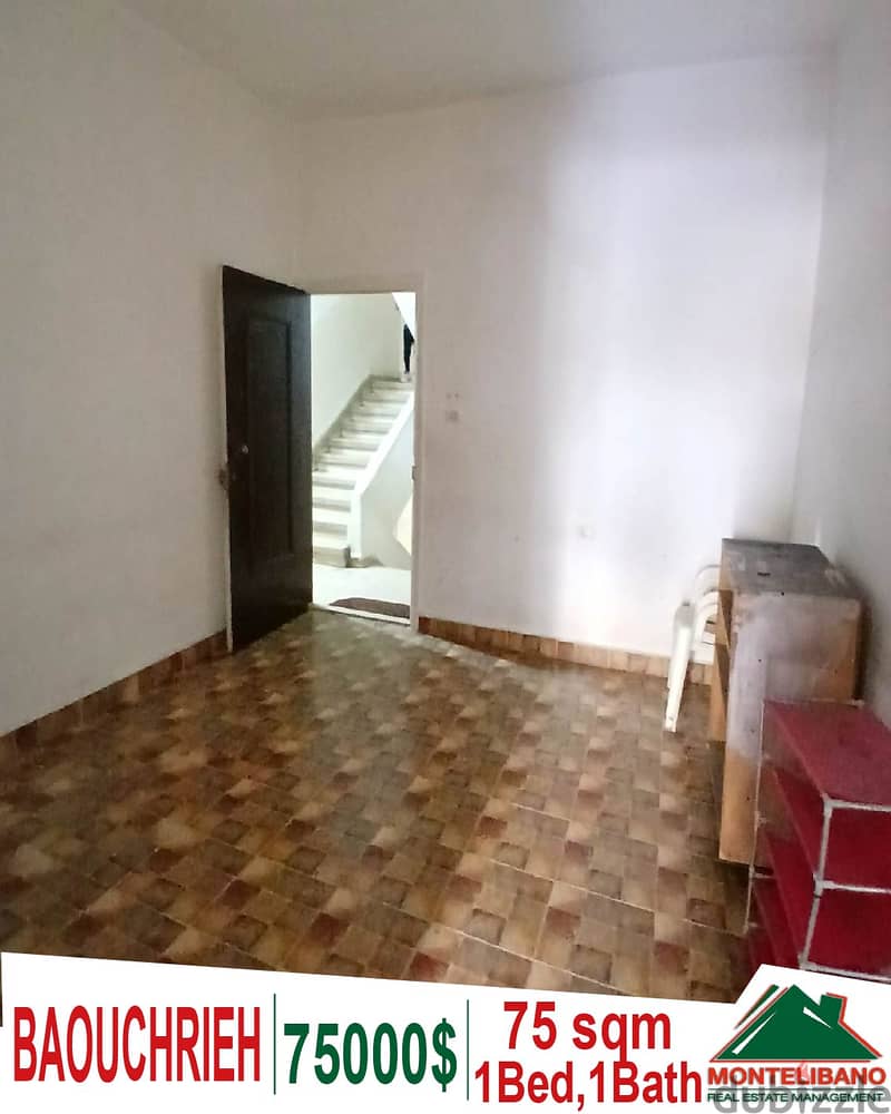 75 sqm apartment for sale in Baouchrieh!! 0