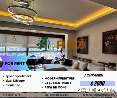 135 SQM APARTMENT FOR RENT IN ACHRAFIYEH