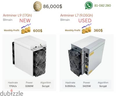 L9 17Gh L7 9.05Gh Antminer