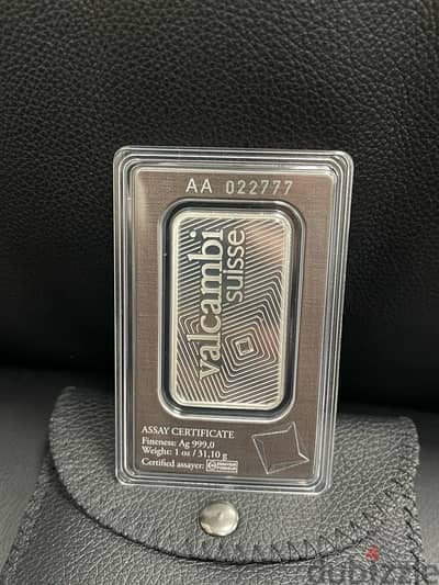 Valcambi Suisse Silver Ounse Special Number AA 022 777