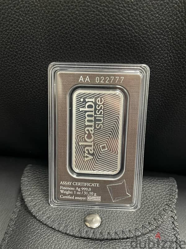 Valcambi Suisse Silver Ounse Special Number AA 022 777 0