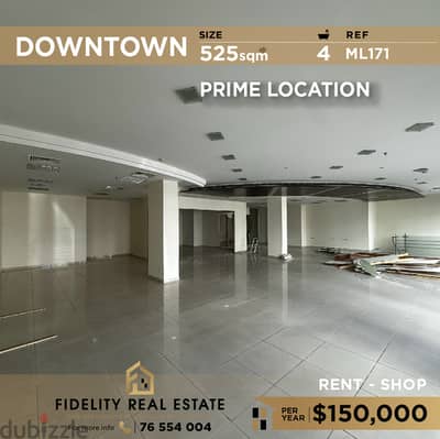 Shop for rent in Downtown ML171 محل تجاري للإيجار في وسط المدينة