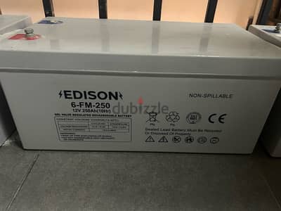 edison gel battery 250ah 12v