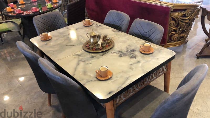 Dining Table With 6 Chairs طاولة سفرة مع ٦ كراسي 4