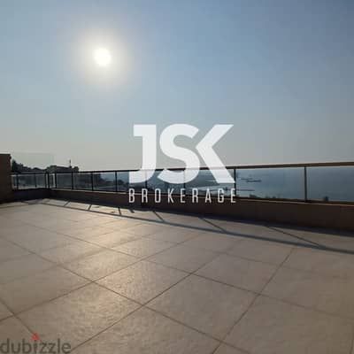 L17372 - Duplex For Sale With Terrace & Seaview in Jal El Dib