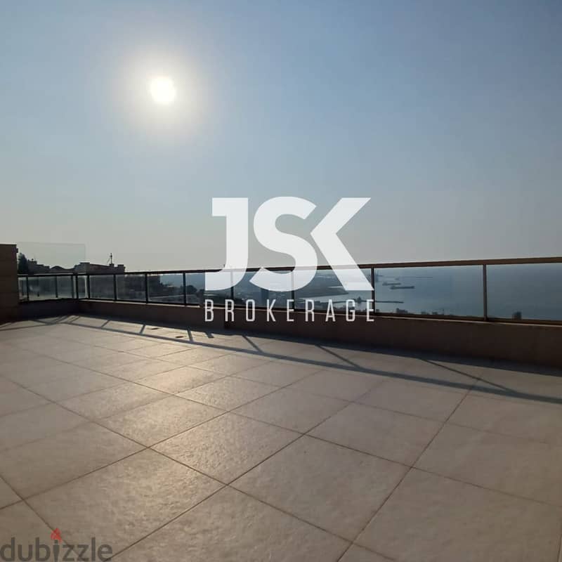 L17372 - Duplex For Sale With Terrace & Seaview in Jal El Dib 0