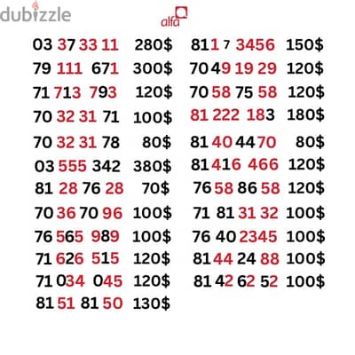 Alfa and Mtc touch soecisl sim card numbers