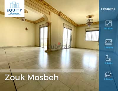 180 SQM Apartment For Rent In Zouk Mosbeh شقة للإيجار #RK155025