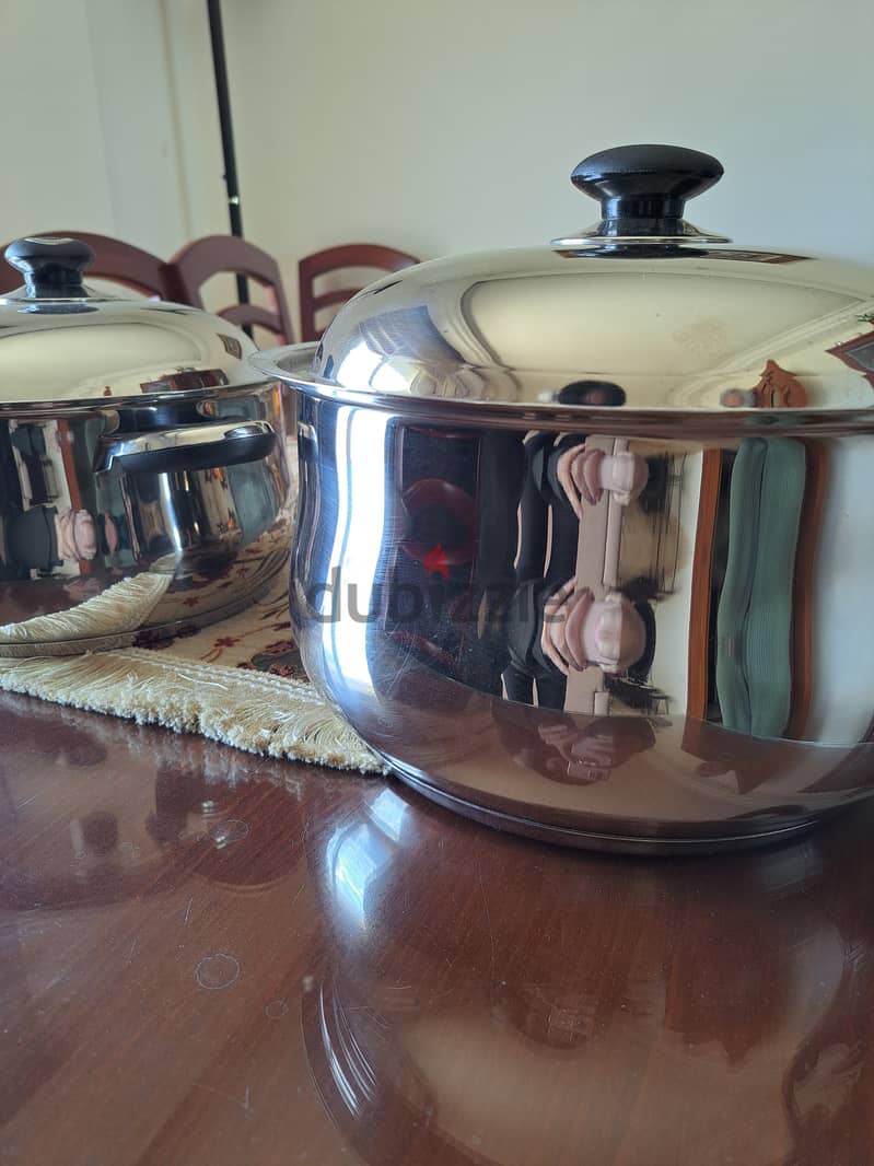 Like new original spanish pots stainless طناجر اصلي اسباني شبه جديد 1