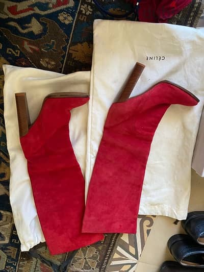 Celine red boots