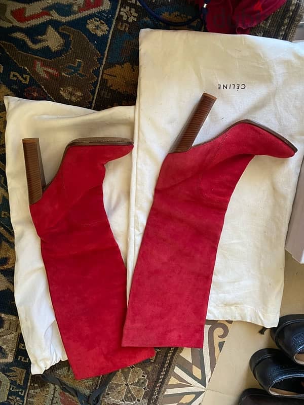 Celine red boots 0