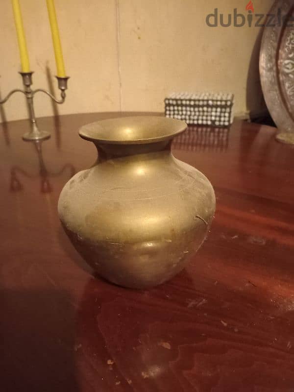 Brass jar 15cm heavy 0