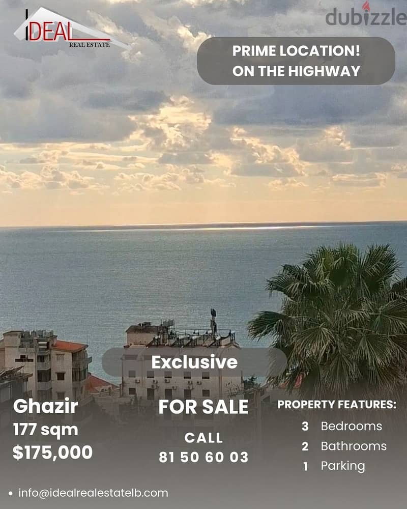 Apartment for sale in Ghazir شقة  للبيع في غزير 0