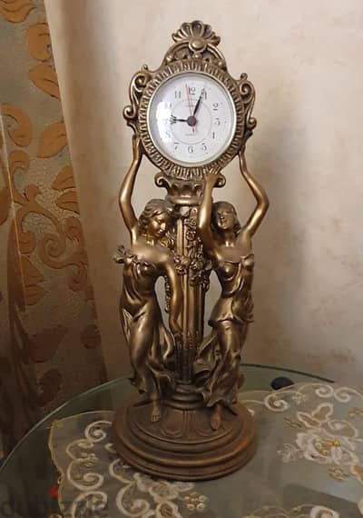 statue clock crosa art resin italy work 100%