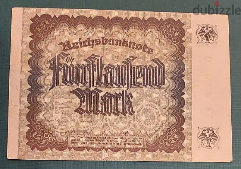 1922 Germany weimar Government 5000 mark 1