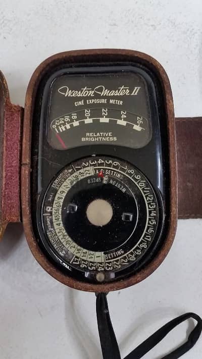 antique weston master 2 sun test metter 736 leather case made in usa