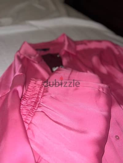 pinky silky suit