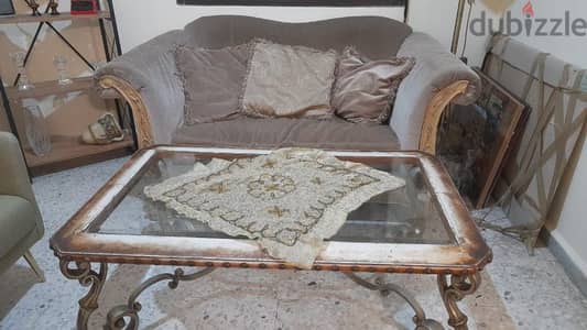 antic sofa with his table