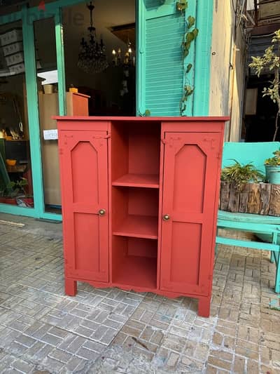 wood red cabinet