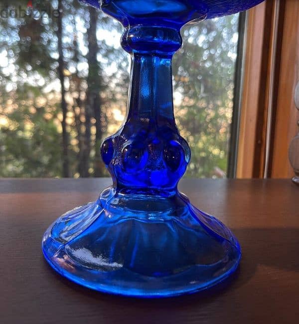 finland vintage glass bowl blue 1960 fruit cobalt 2