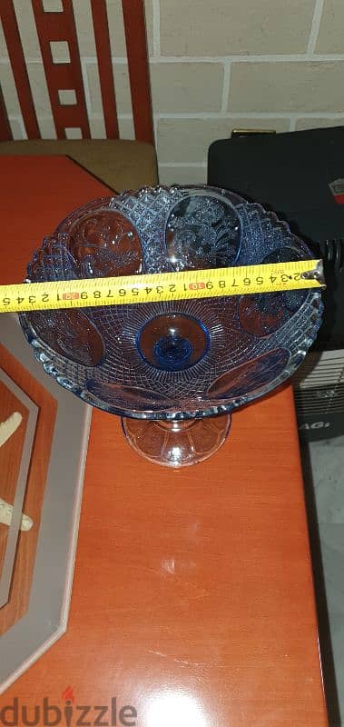 finland vintage glass bowl blue 1960 fruit cobalt 5