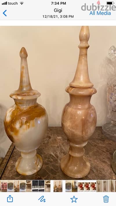 Two marble vases