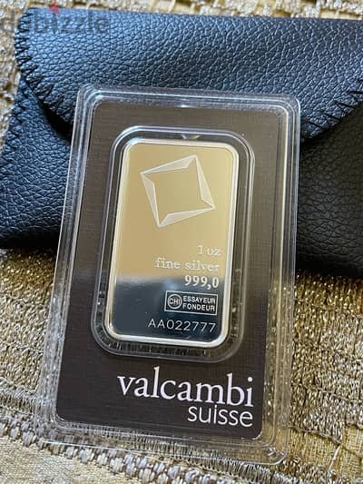 Valcambi Swiss Silver Ounse Special Serial Number AA 022 777