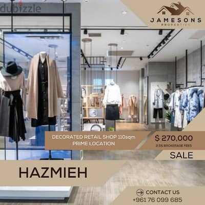 Shop for sale Hazmieh 110sqm محل للبيع في الحازمية