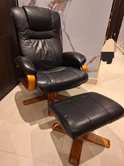 recliner swivel chair genuine leather Italy original