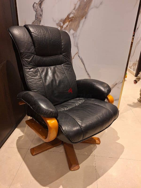 recliner swivel chair genuine leather Italy original 3