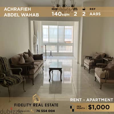 Apartment for rent in Achrafieh Abed El Wahab AA95 للإيجار في الأشرفية