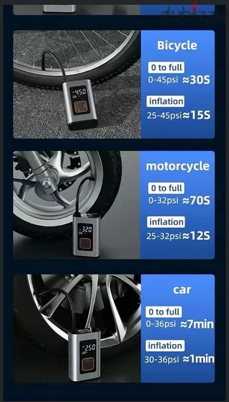 Tire Inflator Portable Air Compressor Electric Air Pump For Car 2