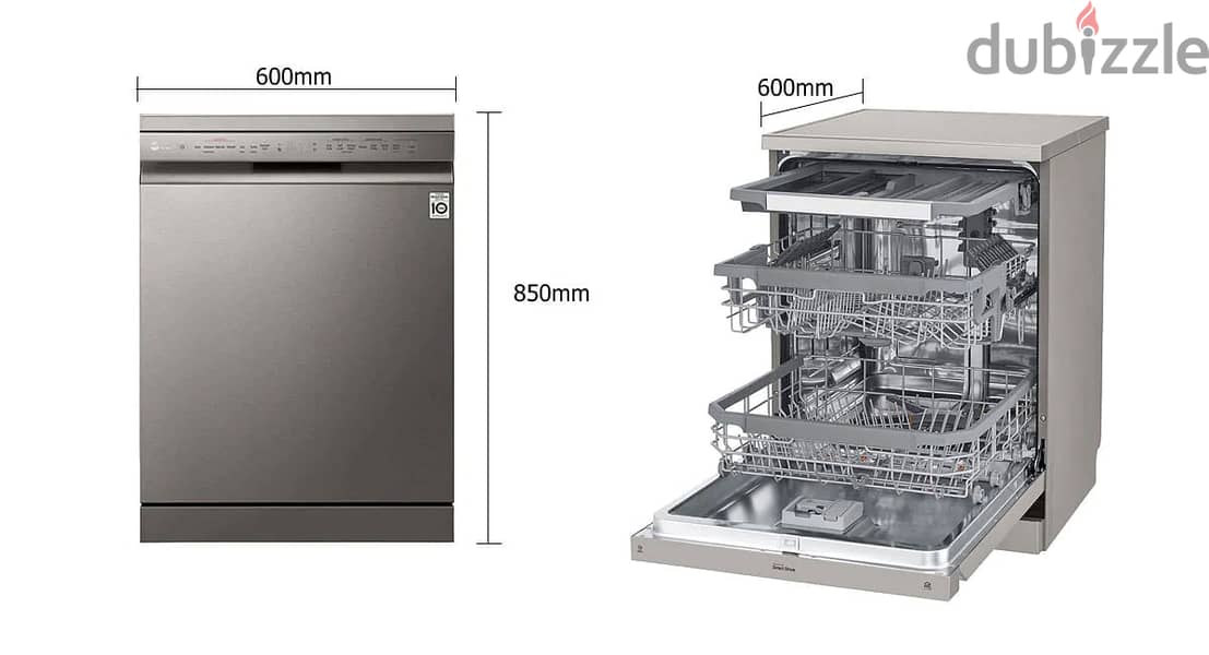 DFB425FP LG DISHWASHER INVERTER جلاية صحون واطباق ال جي فضي انفرتر 1