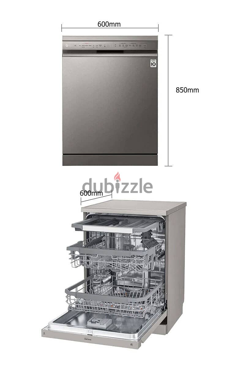 DFB425FP LG DISHWASHER INVERTER جلاية صحون واطباق ال جي فضي انفرتر 2