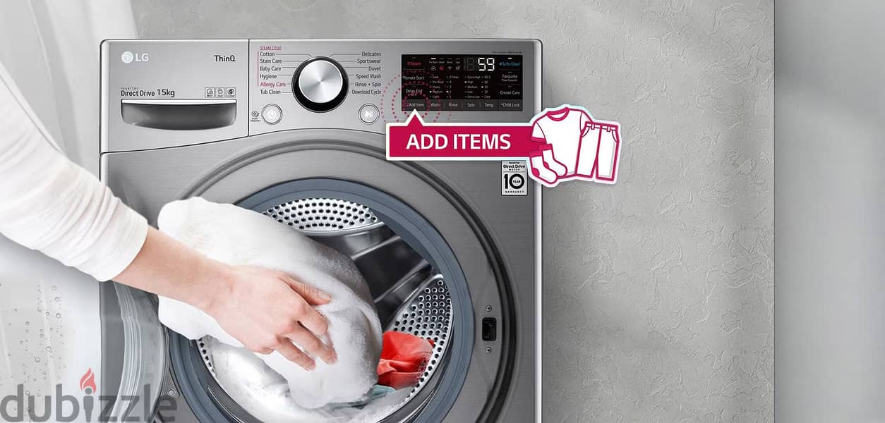 F0L9DYP2S 15KG Front Load Washer AI DD™ ThinQ TurboWash غسالة 15ك الجي 4