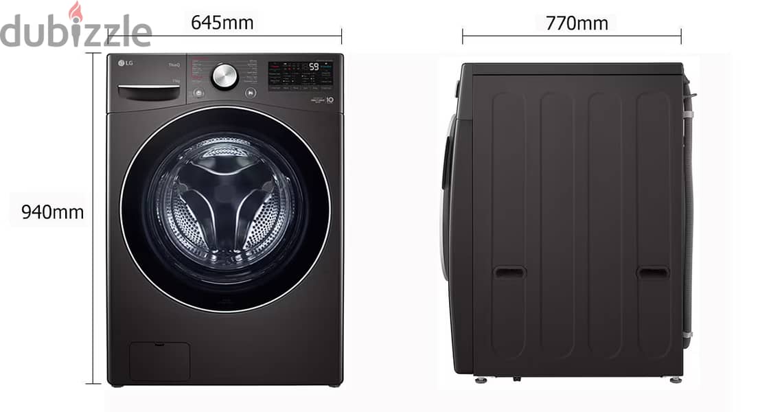 F0L9DYP2S 15KG Front Load Washer AI DD™ ThinQ TurboWash غسالة 15ك الجي 5