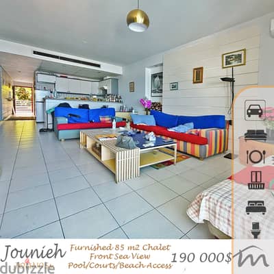 Jounieh | Prime Location | 85m² Chalet | Panoramic Sea View | Equipped