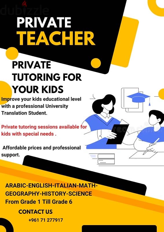 private tutoring ,available for kids with special needs 0