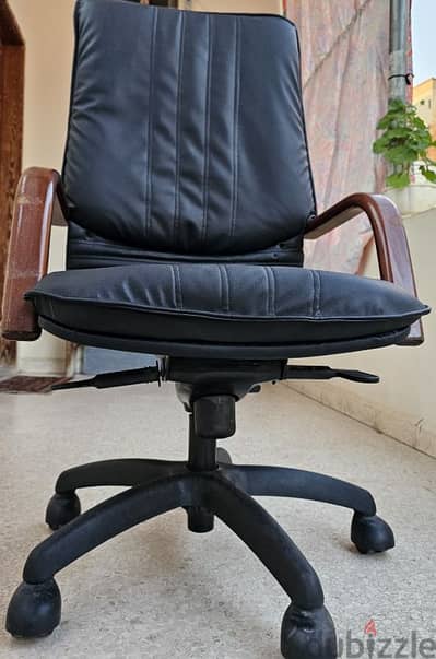 Leather desk chair.