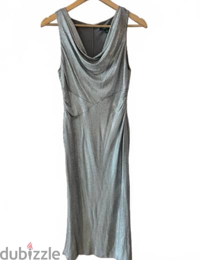 Metallic Silver Long Dress