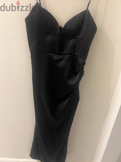 Black long Satin Dress