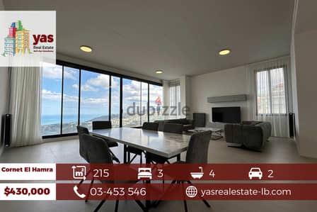 Cornet El Hamra 215m2 | Panoramic View | Furnished Flat | Calm Area|KR