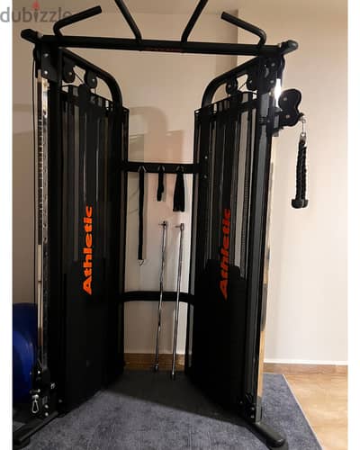 Full Gym Equipment: Cable machine,Power Rack+weights+Bench+3in1jumpbox