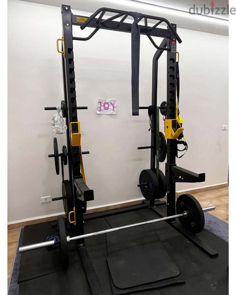 Full Power Rack+Olympic barbell+high quality Rubber Plates+Accessories 1