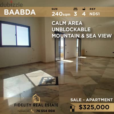 Apartment for sale in Baabda ND51 شقة للبيع في بعبدا