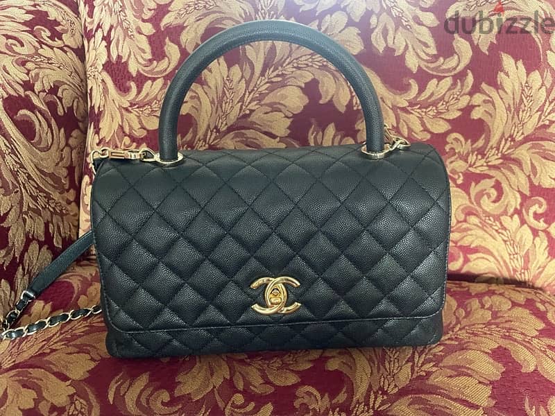 chanel purse with original invoice coco handle 1