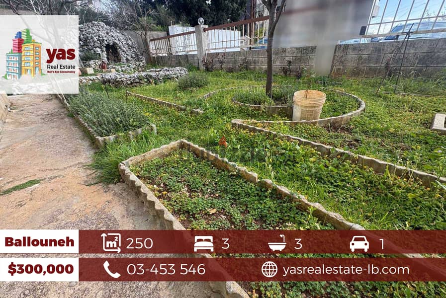 Ballouneh 250m2 | 150m2 Garden/Terrace |Private Entrance Calm Area|EL 0