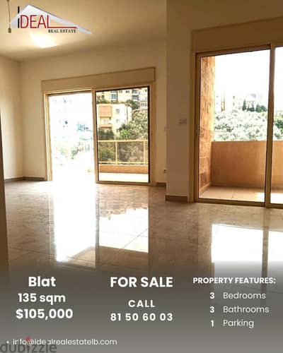 Apartment for sale in Blat Jbeil شقة للبيع في بلاط جبيل