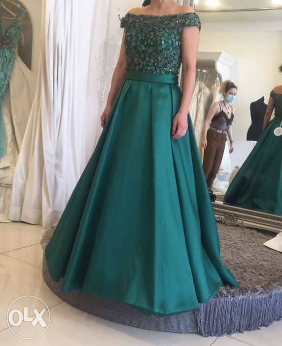 Green Long dress 0